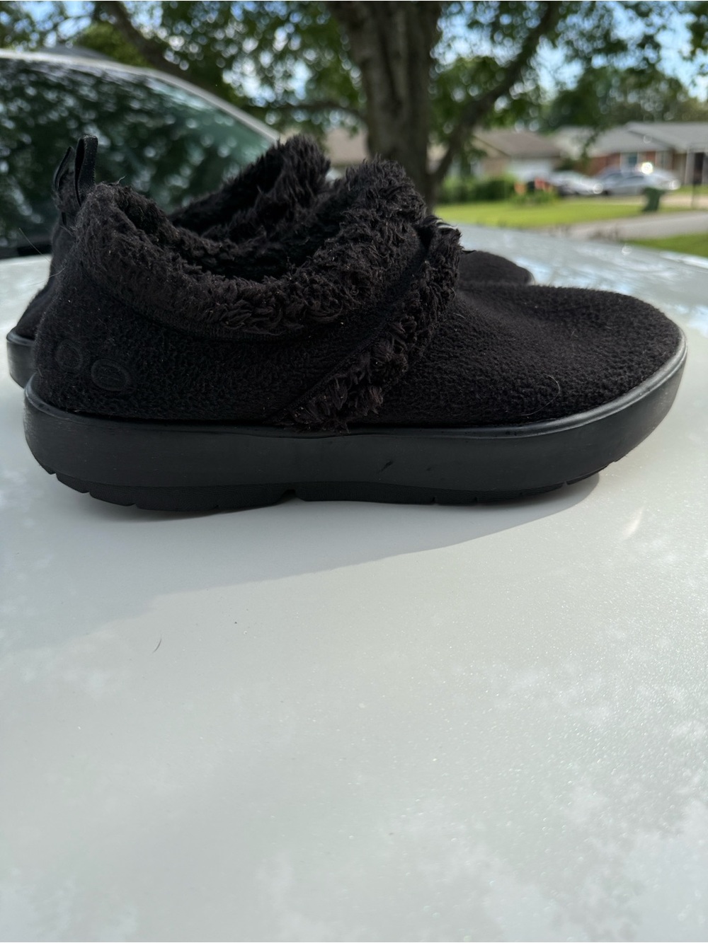 Women’s Cozy Black Fleece Slip-On Shoe